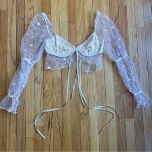 NWOT FAIRYCORE FLOWER MESH TOP